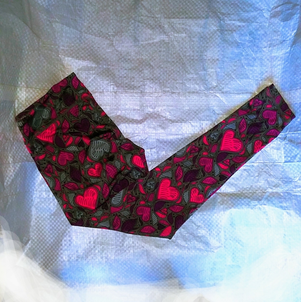 Zumba Fitness Large Lovely or Medium Marvelous Perfect Heart Leggings Pink Gray